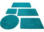 Badematte WECON HOME BASICS "Joris" Gr. 3, blau (türkis), H:20mm, Polyester, Badematten, Badematte, waschbar, viele Größen, Badezimmerteppich, uni