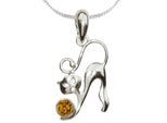 Kette mit Anhänger OSTSEE-SCHMUCK "Ostsee-Schmuck Kette mit Anhänger Katze Kette mit Anhänger Katze" Gr. 45, silber, Halsketten, Damen, 45cm, Silber 925 (Sterlingsilber), L: 42