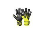 Torwarthandschuhe REUSCH "Attrakt Gold X NC", Damen, Gr. 11, silber (gelb, silberfarben), 54% Elastodien, 23% Polyester, 5% Polyamid, 4% Lederimitat, mehrfarbig, Handschuhe, mit Negative Cut