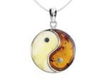 Kette mit Anhänger OSTSEE-SCHMUCK "Ostsee-Schmuck Kette mit Anhänger Yin & Yang" Gr. 42, silber, Halsketten, Damen, 42cm, Silber 925 (Sterlingsilber), L: 42
