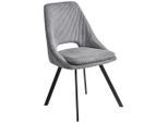 Carryhome Stuhl, Grau, Metall, Textil, Flachrohr, 48x85x56 cm, Bsci, Esszimmer, Stühle, Esszimmerstühle, Vierfußstühle