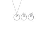 Schmuckset ELLI "Kreis Geo 925 Silber, mit Kristallen von Swarovski", silber, Schmuck_Sets, Damen, onesize,mit Stein, Silber 925 (Sterlingsilber), Schmuckset