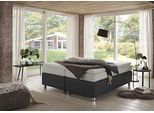 Boxspringbett "London in den Breiten 160x200, 180x200cm & 200x200cm", grau (anthrazit), B:200cm L:200cm, WESTFALIA SCHLAFKOMFORT, Komplettbetten, Boxspringbett