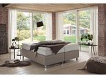 Boxspringbett "London in den Breiten 160x200, 180x200cm & 200x200cm", beige (pepper), B:180cm L:200cm, WESTFALIA SCHLAFKOMFORT, Komplettbetten, Boxspringbett