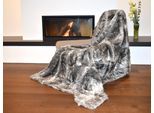 Wohndecke MESANA "Wolf", grau, B:150cm L:200cm, Polyester, Wohndecken, Wohndecke, aus hochwertigem Fellimitat, Kuscheldecke, 150x200 cm