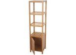 MCW Badregal Braun , Holz , 36x140x34 cm , Badezimmer, Badezimmerregale, Badregale