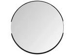Carryhome Wandspiegel , Schwarz , Metall, Glas , rund , 40x40x3.5 cm , Garderobe, Garderobenspiegel
