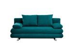 Carryhome Schlafsofa, Petrol, Kunststoff, 2-Sitzer, Füllung: Schaumstoff, 196x74x90 cm, Stoffauswahl, Liegefunktion, Rücken echt, Wohnzimmer, Sofas & Couches, Schlafsofas, Schlafsofas mit Bettkasten