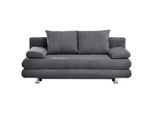 Carryhome Schlafsofa, Dunkelgrau, Kunststoff, 2-Sitzer, Füllung: Schaumstoff, 196x74x90 cm, Stoffauswahl, Liegefunktion, Rücken echt, Wohnzimmer, Sofas & Couches, Schlafsofas, Schlafsofas mit Bettkasten