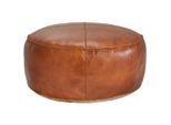 Landscape Hocker, Cognac, Leder, Echtleder, Ziegenleder, Lederoptik, rund, 60x30x60 cm, erweiterbar (Typenauswahl), Wohnzimmer, Hocker, Sitzhocker