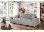 Big-Sofa HOME AFFAIRE "LAKESIDE klein 3-Sitzer Schlafsofa mit Bettkasten, Breite 238 cm", grau (hellgrau), B:238cm H:85cm T:98cm, 83% Polyester, 17% Nylon, Sofas, Big-Sofa, Liegefläche 149x195 cm, hoher Sitzkomfort, Maße B/T/H: 238/98/85cm