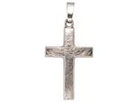Kreuzanhänger JOBO "Anhänger Kreuz", weiß (weißgold 375), Schmuckanhänger, Damen, Weißgold 375, 375 Weißgold