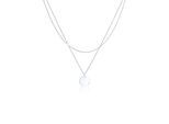 Gliederkette ELLI "Layering Plättchen Kreis Geo 925 Silber", silber, Halsketten, Damen, 42, ohne Stein, Silber 925 (Sterlingsilber), L: 42, Gliederkette