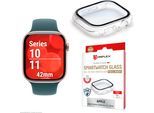 Displex Displayschutzglas »Smartwatch Glass All-In-One Protector Full Body« für Apple Watch Series 10 42 mm;Apple Watch Series 11 42 mm Displayschutzfolie, Schutzfolie, Bildschirmschutz, kratz- & stossfest