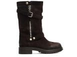 Strategia Stiefel - Dark Brown Suede Biker Ankle Boots With Zipper And - Gr. 38 (EU) - in Braun - für Damen