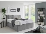 Boxspringbett "Dublin, wahlweise mit Topper in verschiedenen Härtegraden erhältlich", grau, B:195cm L:210cm, WESTFALIA SCHLAFKOMFORT, Komplettbetten, Boxspringbett, mit schöner Kopfteilversteppung