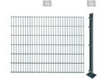 Doppelstabmattenzaun ARVOTEC "EASY 123 zum Aufschrauben", grau (anthrazit), H:123cm, Kunststoff, Stahl, Zaunelemente, Zaunhöhe 123 cm, Zaunlänge 2 - 60 m