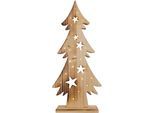 NÄVE LED Baum "Tannenbaum, Weihnachtsdeko aus Holz", beige (natur), H: 80cm, 1 Stk., Leuchten, Holz-Stehleuchte, Höhe ca. 80 cm, Batteriebetrieben, LED Baum