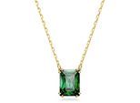 Kette mit Anhänger SWAROVSKI "Stilla Octagon", gold (gelbgoldfarben, grün), Halsketten, Damen, Metall, L: 45 B: 7,5mm, mit Swarovski Zirkonia (synth.), B:7,5mm