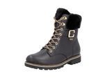 Schnürstiefelette REMONTE "Remonte Stiefelette Leder/Fell", Damen, Gr. 38, schwarz, Leder, Schuhe Schnürstiefelette