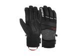 Skihandschuhe REUSCH "Thunder R-TEX XT", Damen, Gr. 10, rot (schwarz, rot), 80% Polyester, 14% Ziegenleder, 3% Lederimitat, 3% Elasthan, unifarben, Handschuhe, mit wasser- und winddichter Membran