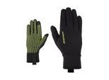 Multisporthandschuhe ZIENER "ISANTO-Z TOUCH glove", Gr. 10.5, schwarz (schwarz.bitter lemon), Materialmix, Handschuhe