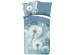 Wendebettwäsche , Blau , Textil , Floral , 135x200 cm , atmungsaktiv , Heimtextilien, Bettwäsche & Leintücher, Bettwäsche, Wendebettwäsche