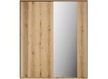 Schrankmodule GAMI "Enzo", braun (natur), B:202cm H:235cm T:61cm, Holzwerkstoff, Schränke, Schwebetürenschrank Kleiderschrank, Verschiedene Module einfach zu kombinieren