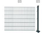 Doppelstabmattenzaun ARVOTEC "EASY 123 zum Aufschrauben", grau (anthrazit), H:123cm, Kunststoff, Stahl, Zaunelemente, Zaunhöhe 123 cm, Zaunlänge 2 - 60 m