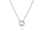 Kette mit Anhänger LIEBESKIND BERLIN "Schmuck Geschenk Edelstahl Halskette The D-Link Mini", silber (silberfarben), Halsketten, Damen, Edelstahl, L: 45 B: 2mm, B:2mm