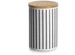 Dose Bambusdeckel 1000 ml , Schwarz , Metall , 10.5x16.5x10.5 cm , Küchenzubehör, Vorratsbehälter, Vorratsdosen