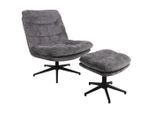 Cantus Relaxsesselset, Anthrazit, Metall, Textil, 70x87x90 cm, Relaxfunktion, Wohnzimmer, Sessel, Relaxsessel