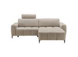 Carryhome Ecksofa, Beige, Metall, 2-3-Sitzer, L-Form, Ottomane rechts, 246x165 cm, Relaxfunktion, seitenverkehrt erhältlich, Rücken echt, Wohnzimmer, Sofas & Couches, Wohnlandschaften, Ecksofas