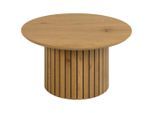 Mid.you Couchtisch , Holz, Holzwerkstoff , Eiche,Eiche , furniert , rund , Säule , 80x42x80 cm , Wohnzimmer, Wohnzimmertische, Couchtische, Couchtische rund