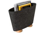 Zeitungsständer pieperconcept Andersen, Anthrazit, Eiche, Holz, Textil, Eiche, massiv, 41x29x14 cm, Ordnen & Aufbewahren, Zeitungsständer