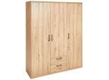 Xora Drehtürenschrank, Eiche Artisan, Holzwerkstoff, 4 Fächer, 2 Schublade(n) Schubladen, 157x194x54 cm, Beimöbel erhältlich, Schlafzimmer, Kleiderschränke, Drehtürenschränke