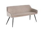 Novel Sitzbank, Taupe, Schwarz, Textil, Metall, 3-Sitzer, 165x83x63 cm, mit Rückenlehne, Esszimmer, Bänke, Sitzbänke