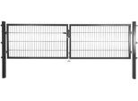 Zaundoppeltür ARVOTEC "ESSENTIAL", grau (anthrazit), B:300cm H:80cm, Metall, Tore, Breite: 300 cm, Höhe: 80 - 200 cm, zum Einbetonieren