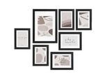 Giftdecor Bilderrahmen Mural 7er Set , Schwarz , Holz , 35x6x25 cm , Bilder und Zubehör, Bilderrahmen, Bilderrahmen-Collagen