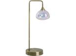 NÄVE LED Tischleuchte "Varna", grau (messingfarben), 1, Ø 17,5cm H: 45cm, 1 Stk., Leuchten, 1 flg. irisierendes Glas incl. 6 LEDs warmweiß Gestell messing, LED Tischleuchte