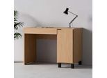 Schreibtisch VOX "SIMPLE Computertisch mit Stauraum, langlebige und stabile Qualität", eiche, eiche, B:110cm H:86,7cm T:55cm, Tische, Bürotisch mit Schublade & Schrank in 3 Farben erhältlich, Metallgriffe