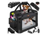 LOVPET® Hundebox Hundetransportbox faltbar Inkl.Hundenapf Transporttasche Hundetasche Transportbox für Haustiere, Hunde und Katzen Haustiertransportbox