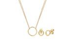 Schmuckset ELLI "Kreis 925 Sterling Silber vergoldet", gold, Schmuck_Sets, Damen, onesize, ohne Stein, Silber 925 (Sterlingsilber), Schmuckset