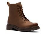 Schnürboots CLARKS "Orinoco 3 Style", Damen, Gr. 37,5, braun, Leder, Schuhe Schnürboots, Stiefel, Schnürboots mit Blockabsatz