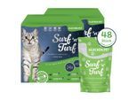 Lyra Pet Lecker.Pet Surf'n'Turf Pouches Katzenfutter in feiner Sauce Nassfutter 4er Mix Multipack 48x85 g