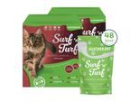 Lyra Pet Lecker.Pet Surf'n'Turf Pouches Katzenfutter in feiner Jelly Nassfutter 4er Mix Multipack 48 Stück