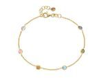 Armband SMART JEWEL "mit farbigen Zirkonia-Steinen, vergoldet, Silber 925", bunt (mehrfarbig), Armbänder, Damen, 19cm, Silber 925 (Sterlingsilber), Armband