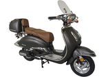 Motorroller ALPHA MOTORS "Firenze Limited", schwarz (mattschwarz, braun), Motorroller, 45 km/h, im Retro-Look, B:85cm H:108,5cm L:189cm