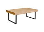 Mid.you Couchtisch, Schwarz, Eiche, Holz, Metall, Holzwerkstoff, Eiche, furniert, rechteckig, U-Form, 65x42.5x110 cm, Wohnzimmer, Wohnzimmertische, Couchtische