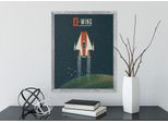 Wandbild KOMAR "Star Wars Geeky A-Wing", bunt (farbe bild(er): bunt), Disney, 1 Stk., Vlies, Bilder, Wandbild, 30 x 40 cm (Breite x Höhe) - Kinderzimmer, Dekoration